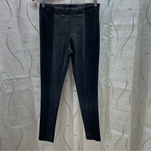 Lily Morgan Leggings Womens Small Black Excellent Faux Leather Suede Paneling